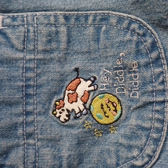 4/$30 Denim Bib - Hey Diddle, Diddle - Picture 2 of 6